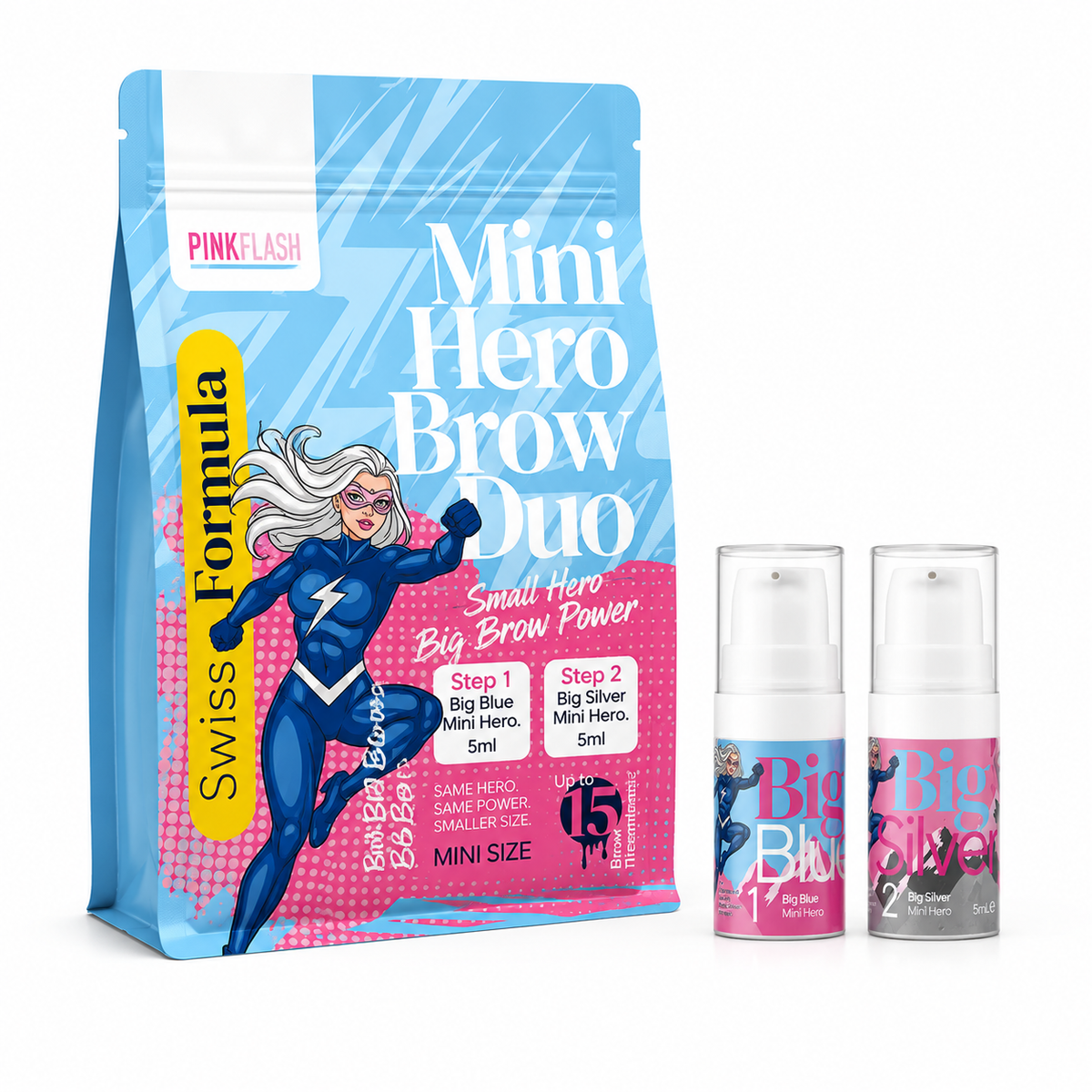 Mini Kit Big Blue + Big silver Brow Lamination - Pink Flash
