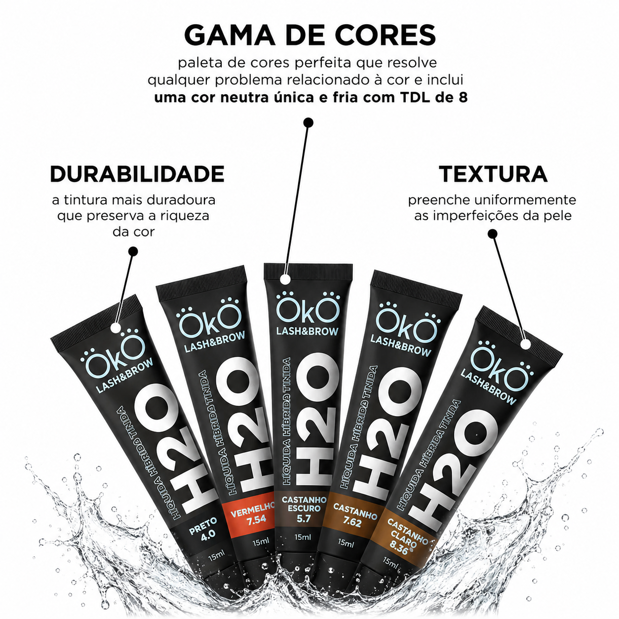 Kit Coloração Sobrancelhas Efeito Henna + Oxidante - OkO