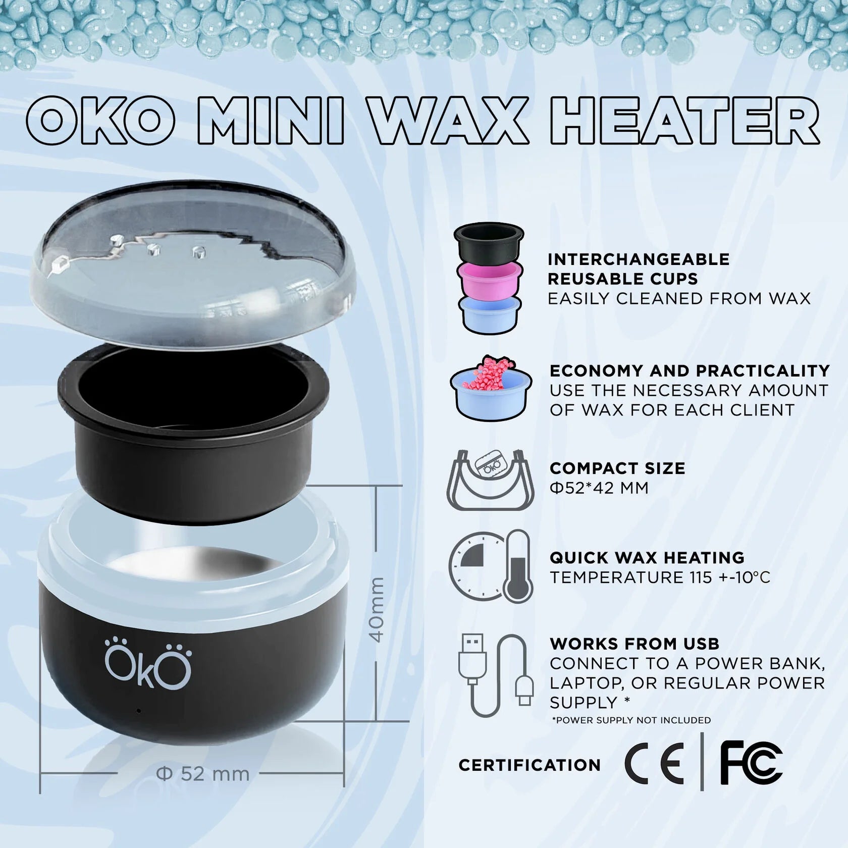 Mini Aquecedor de Cera Preto - OKO
