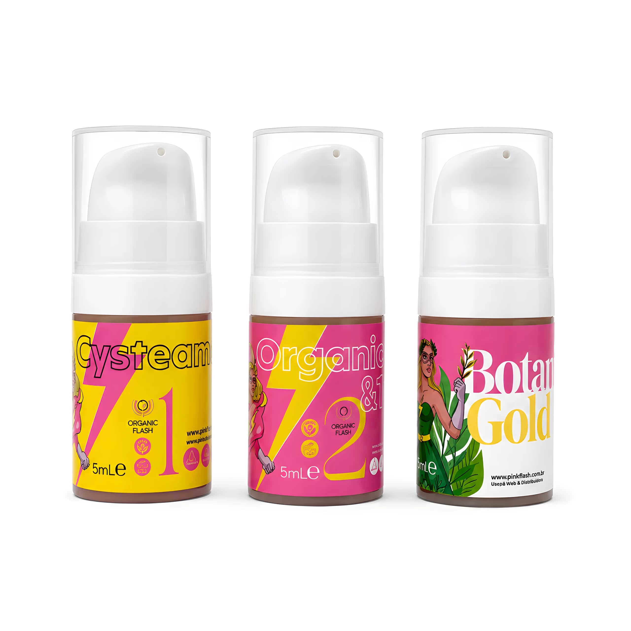 Mini Kit Passo 1 & 2 Organic 5 ml + Botanic Gold 5 ml - Pink Flash