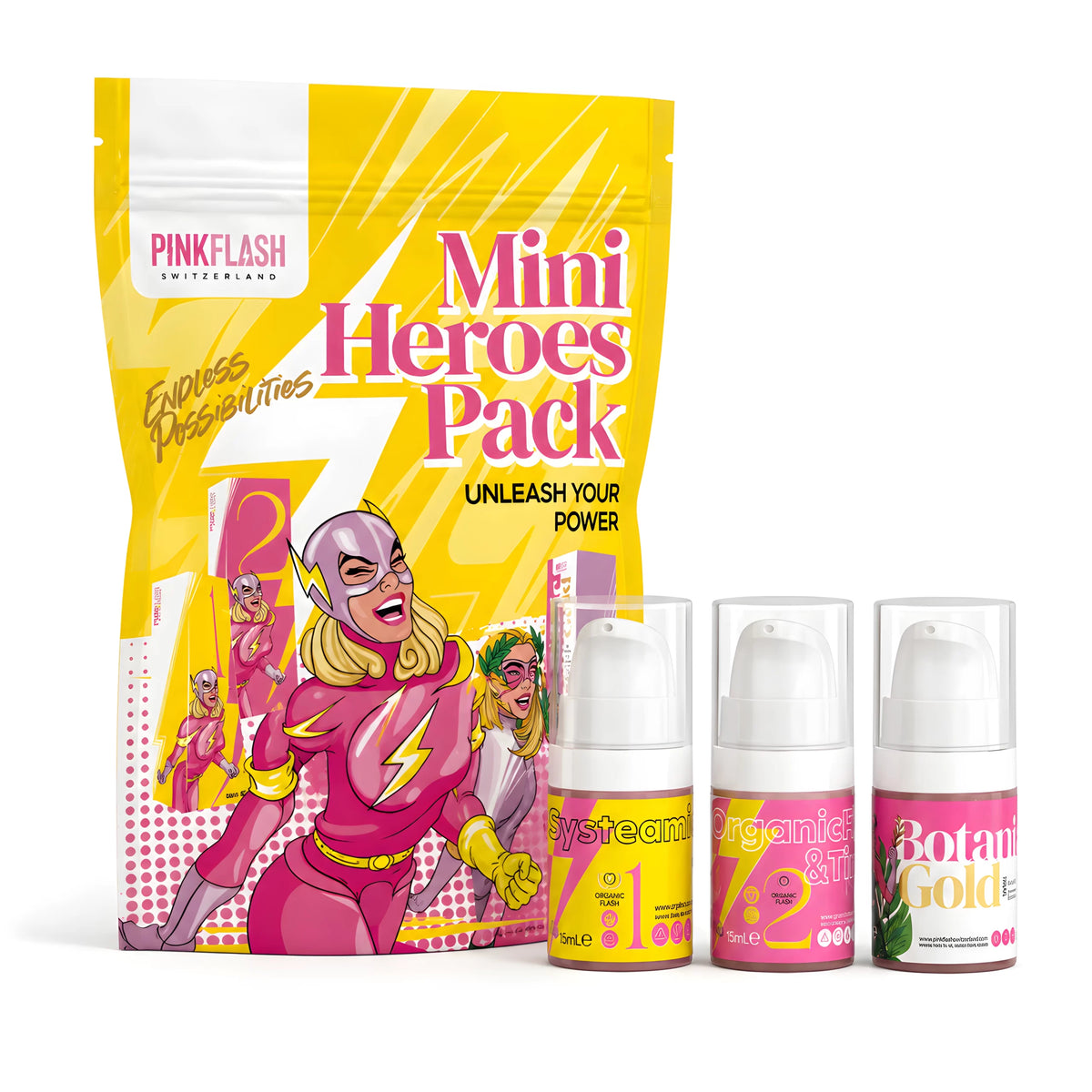 Mini Kit Passo 1 & 2 Organic 5 ml + Botanic Gold 5 ml - Pink Flash